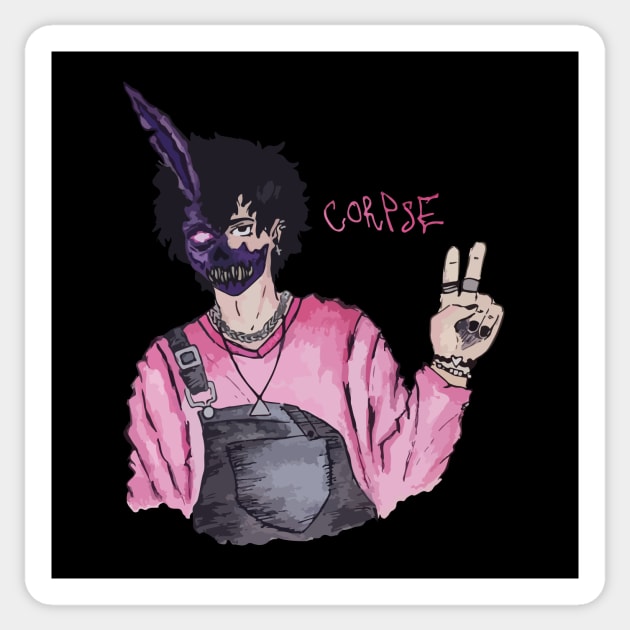 Corpse Husband Peace Sticker by yevomoine